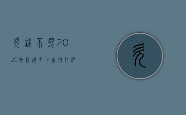 欠钱不还2020年新规多少会被起诉（2022欠债还钱能否附条件）