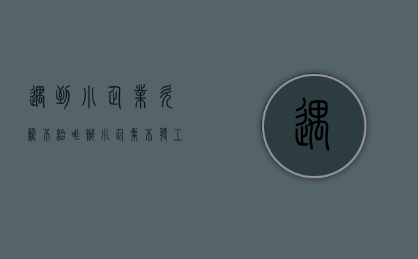 遇到小企业欠薪不给咋办（小企业不发工资去哪里投诉）