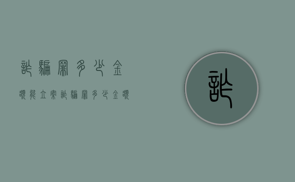 诈骗罪多少金额能立案（诈骗罪多少金额立案）