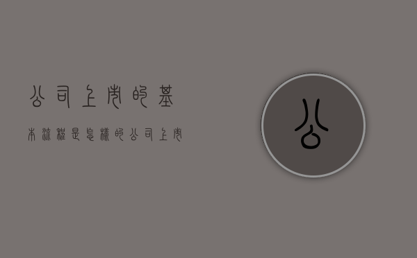 公司上市的基本流程是怎样的（公司 上市 流程）