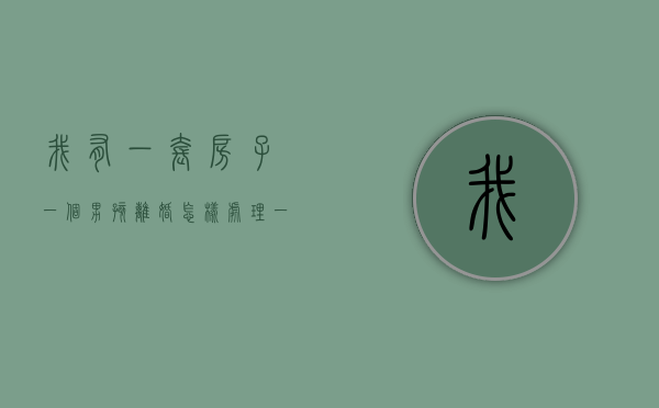 我有一套房子一个男孩离婚怎样处理（一个孩子一套房一辆车辆车离婚）