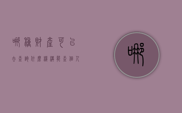 哪种财产可以去查询（什么机构能查个人财产）
