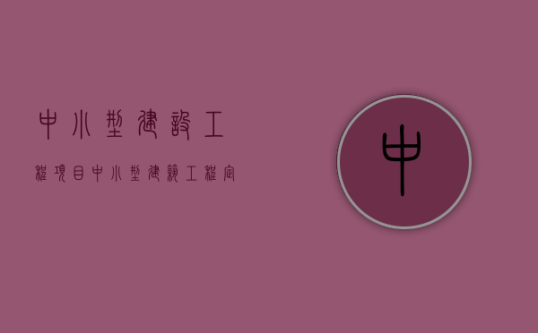 中小型建设工程项目（中小型建筑工程定义）