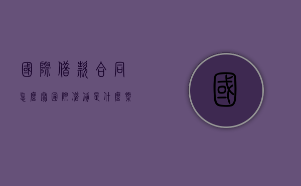 国际借款合同怎么写（国际借贷是什么概念）