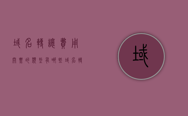 域名转让费用开票的类型有哪些？（域名转让价格怎么确定）