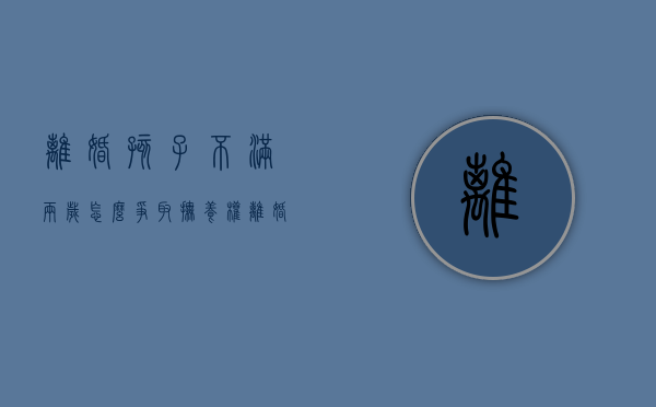 离婚孩子不满两岁怎么争取抚养权（离婚孩子不满2岁）