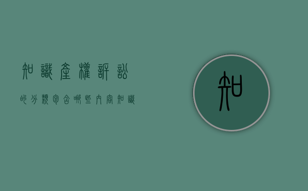 知识产权诉讼的分类包含哪些内容（知识产权案件诉讼程序规定解释）