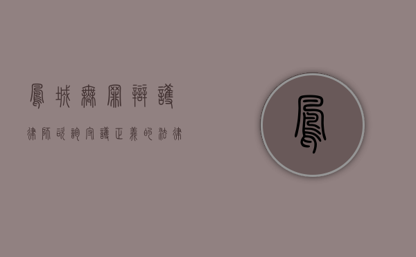 凤城无罪辩护律师咨询，守护正义的法律守护者
