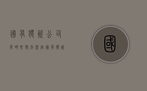 国有独资公司有哪些特别规定（国有独资公司有哪些特殊规定）