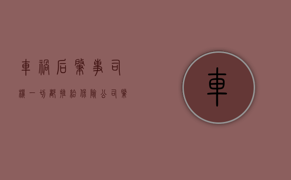 车祸后肇事司机一切都推给保险公司（肇事司机把责任推给保险怎么办）