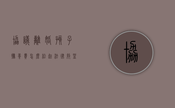 协议离婚孩子抚养费怎么给起法律效益（协议离婚后孩子抚养费怎么办理）