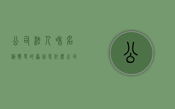 公司法人和名称变更的原因是什么（公司法人姓名变更）