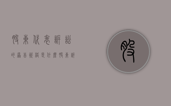 股东代表诉讼的原告资格是什么（股东诉讼与股东代表诉讼的区别）