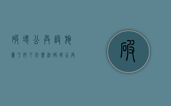 破坏公共设施属于犯了什么法（破坏公共设施属于犯了什么法律）