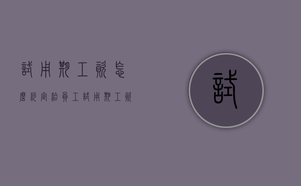 试用期工资怎么约定给员工（试用期工资怎么约定才合法）