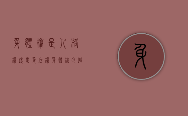 身体权是人格权还是身份权（身体权的解释）
