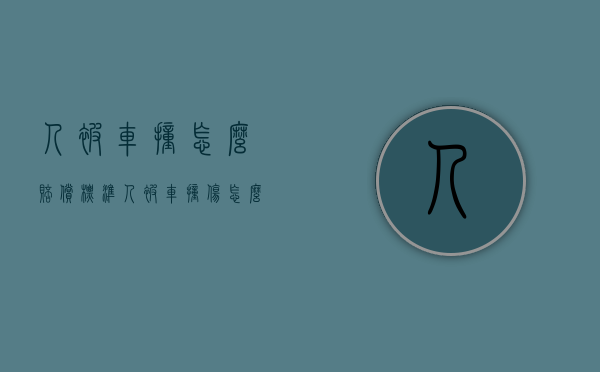 人被车撞怎么赔偿标准（人被车撞伤怎么赔偿）
