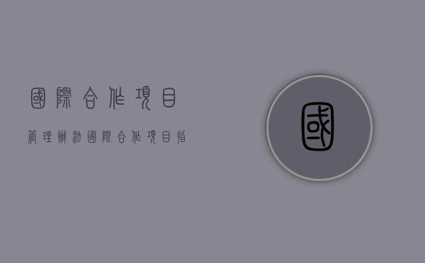 国际合作项目管理办法（国际合作项目指南）