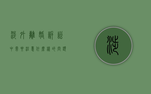 涉外离婚诉讼中需要注意什么样的问题（涉外离婚起诉需要什么程序）