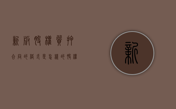 新版股权质押合同的格式是怎样的（股权质押合同需要注意什么）