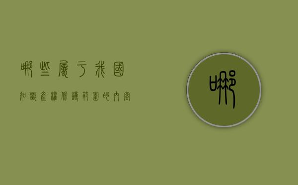 哪些属于我国知识产权保护范围的内容（哪些属于我国知识产权保护范围的）