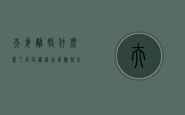 夫妻离婚什么属于共同债务（夫妻离婚什么叫共同财产分割）