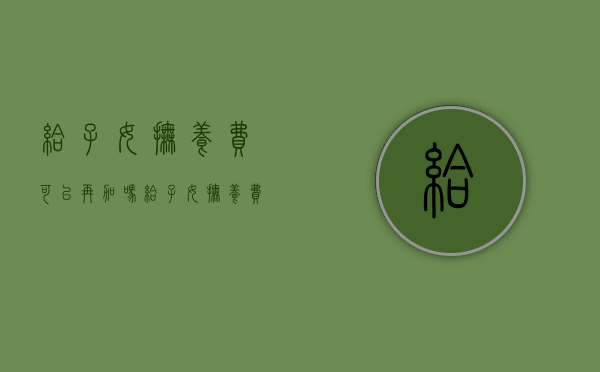 给子女抚养费可以再加吗（给子女抚养费可以再加吗现在）