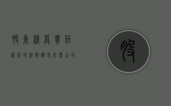 股东清算责任纠纷司法解释是什么（公司股东的清算义务）