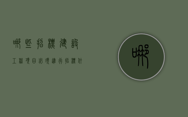 哪些招标建设工程项目必须进行招标（什么工程建设项目必须进行招标）