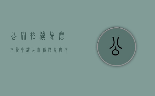 公开招标怎么才能中标（公开招标怎么才能中标）