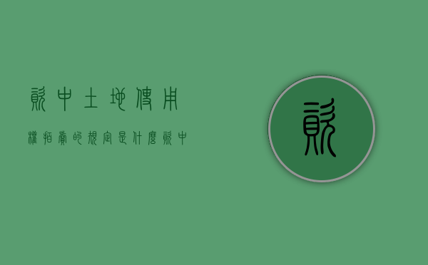 资中土地使用权拍卖的规定是什么？（资中土地拍卖2019）