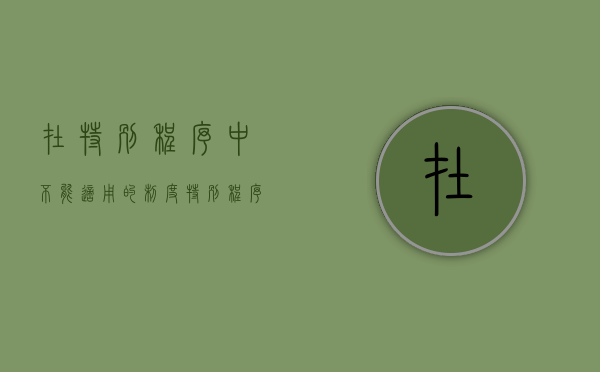 在特别程序中不能适用的制度（特别程序不适用辩论原则）