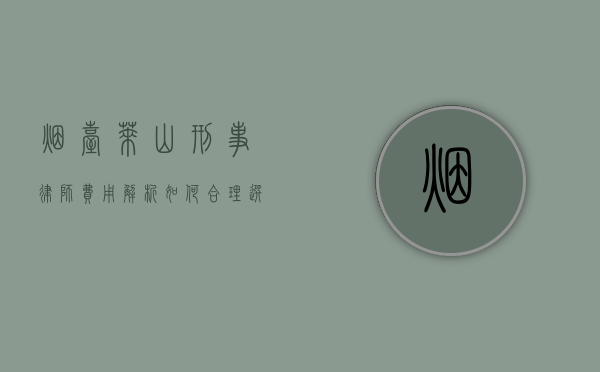 烟台莱山刑事律师费用解析，如何合理选择与预算