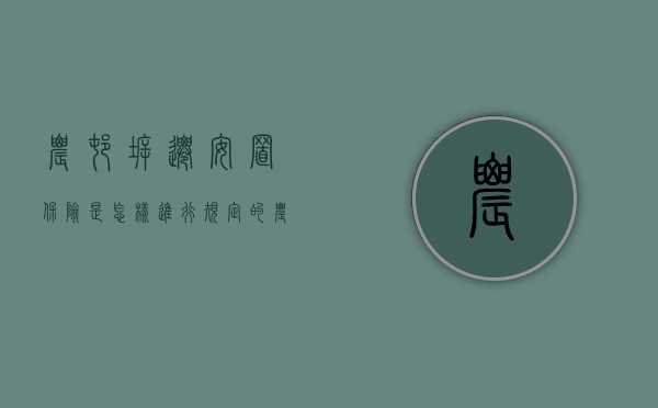 农村拆迁安置保险是怎样进行规定的（农村拆迁安置方案）