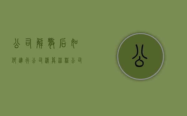 公司解散后如何进行公司清算流程（公司解散后如何进行公司清算审计）