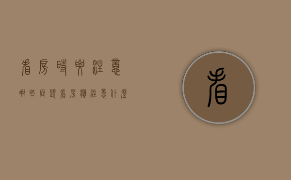 看房时要注意哪些问题（看房应注意什么问题）