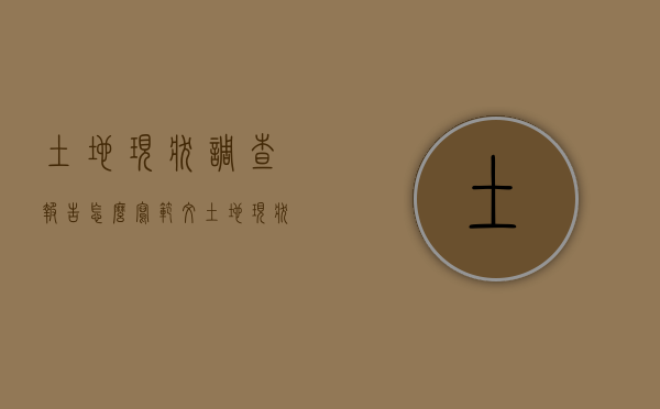土地现状调查报告怎么写范文（土地现状调查报告怎么写模板）