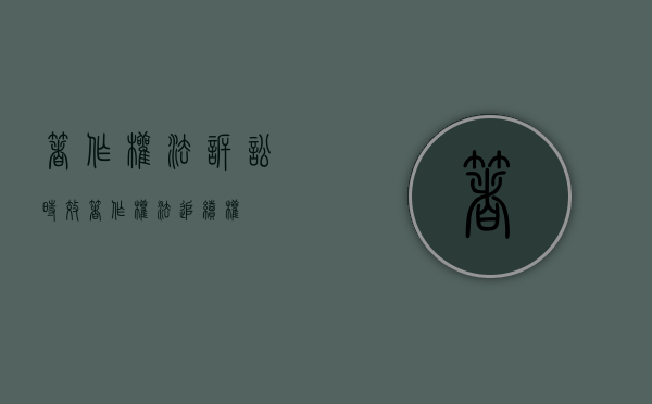 著作权法 诉讼时效（著作权法追续权）