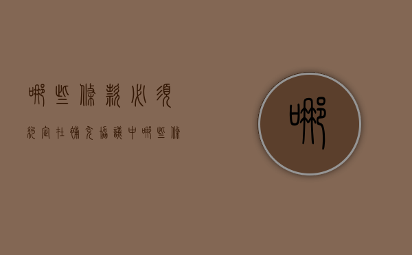 哪些条款必须约定在补充协议中（哪些条款必须约定在补充协议中生效）