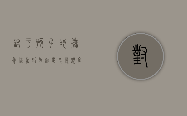 对于孩子的抚养权新婚姻法是怎样规定的呢（新婚姻法孩子抚养问题）