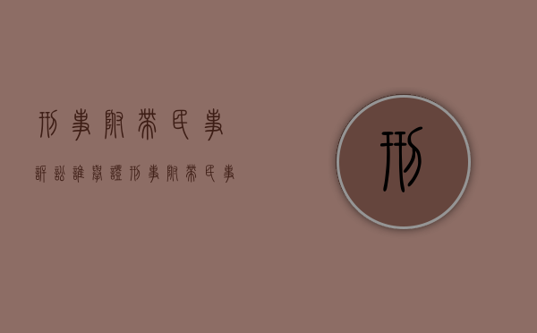 刑事附带民事诉讼谁举证？（刑事附带民事的诉讼）