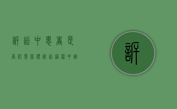 诉讼中患者是否仍需举证（诉讼过程中谁负有举证责任?）