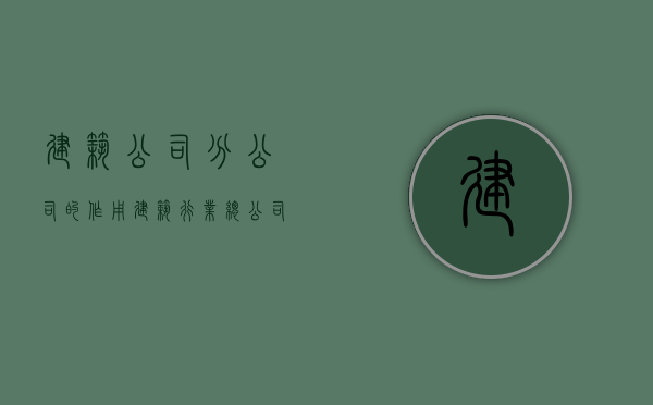 建筑公司分公司的作用（建筑行业总公司与分公司的关系）