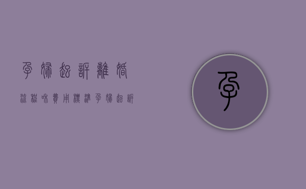 孕妇起诉离婚流程和费用标准（孕妇起诉离婚流程和费用怎么算）