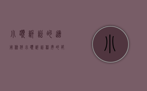 小额诉讼的适用条件（小额诉讼程序的范围）