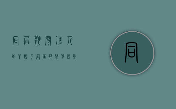 同居期间个人买了房子（同居期间买房财产分割）