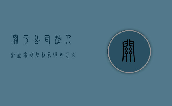 关于公司法人财产权的限制有哪些方面（公司法人财产权的含义）