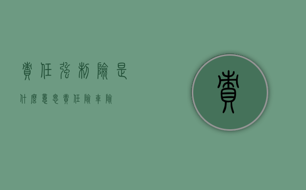 责任强制险是什么意思（责任险 车险）