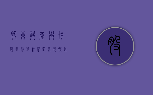 股东资产与存货区别是什么？（企业的股东权益和总资产的比值）
