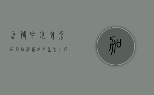 加快中小企业融资租赁新政的主要内容（我国中小企业融资扶持政策有哪些）